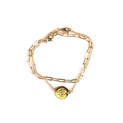 SD Interlock Medallion Chain Bracelet - Gold