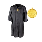 Bachelor Gown with Medallion Zipper Pull - WRONG