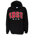 SDSU Mom Hooded Sweatshirt-Black