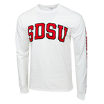 SDSU Classic Long Sleeve Tee- White