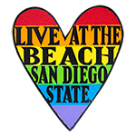 San Diego State Rainbow Heart Decal