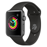 Apple Watch Series3 GPS, 42MM Black Sport Band - Space Gray with Aluminum Case