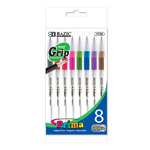 Bazic Prima Stick Pen 8pk - Assorted Colors