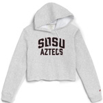 Women's SDSU Aztecs Crop Hood - Light Gray