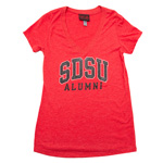 Women's SDSU Alumni V-Neck Tee - Red