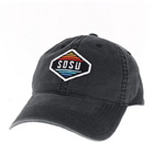 Washed Cotton Adjustable Cap With Diamond Patch SDSU - Charcoal