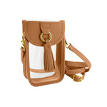 Capri Designs Clear Cell Phone Crossbody - No Logo - Brown