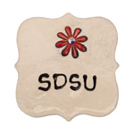 Ceramic Magnet SDSU Flower