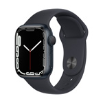 Apple Watch Series 7 GPS, 41mm Midnight Aluminum Case with Anthracite/Black Nike Sport Band