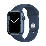 Apple Watch Series 7 GPS, 45mm Blue Aluminum Case with Abyss Blue Sport Band