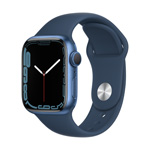 Apple Watch Series 7 GPS, 41mm Blue Aluminum Case with Abyss Blue Sport Band