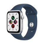 Apple Watch SE GPS, 44mm Silver Aluminum Case with Abyss Blue Sport Band