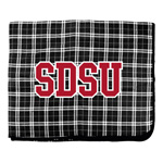 Black And White Plaid Blanket With Big SDSU