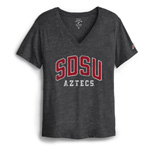 Women's V-neck Tee SDSU Over Aztecs - Charcoal