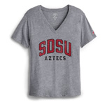 Women's V-neck Tee SDSU Over Aztecs - Gray