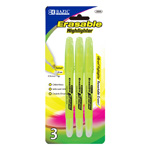 Bazic Erasable Higlighter 3Pk Value Price