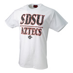 Aztec Calendar In SDSU Aztecs Tee - White