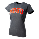 Women's Classic Outline Arch SDSU Tee - Charcoal