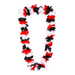 Red Black And White Flower Lei