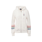 Women's Full Zip Hood With Striped Sleeve San Diego State University - White