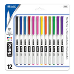 Bazic 12 Color Fiero Fiber Tip Fineliner Pen