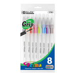 Bazic Pen Prima Fashion Stick W/Grip 8Pk Asst
