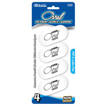 Bazic White Oval Eraser 4Pk