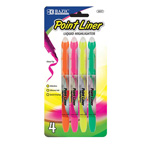 Bazic Highlighter Liquid Pen Style 4Pk