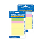 Stick On Notes Lined 3X3 3Pk