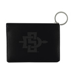 Leather Velcro Close ID Holder SD Interlock - Black