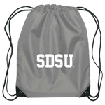 Gray Drawstring Backpack - Block Font SDSU