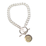 SD Interlock Medallion Link Bracelet - Silver