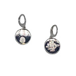 SD Interlock Medallion Earrings - Silver
