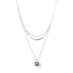 SD Interlock Medallion Necklace - Silver