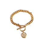 SD Interlock Medallion Link Bracelet - Gold