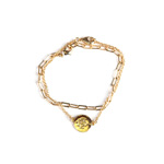 SD Interlock Medallion Chain Bracelet - Gold