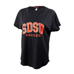 Womens Loose Fit Arched SDSU Over Soccer - Black