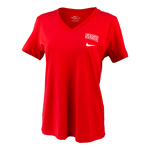 Women's Nike Sideline 2022 Dri-Fit Cotton V-Neck Tee - Red