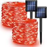 Light the Town Red 2 Pack Solar String Lights