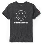 Triblend Tee With Smiley Over SDSU Aztecs - Charcoal