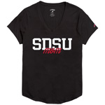 Womens Loose Fit Scoop Neck SDSU Mom - Black