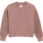Womens Reverse Fleece Crewneck with Tonal SDSU