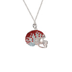 Premium Crystal Football Helmet Necklace