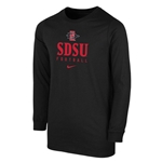 2023 Nike Sideline Youth Cotton Team Issue LS Tee SD Interlock SDSU Football