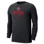 2023 Nike Sideline Dri-Fit Cotton Team Issue LS Tee Aztecs Football