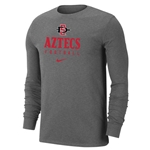 2023 Nike Sideline Dri-Fit Cotton Team Issue LS Tee Aztecs Football