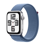 Apple Watch SE GPS 44mm Silver Aluminum Case with Winter Blue Sport Loop