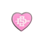 Acrylic Magnet Pink Heart White SD Interlock