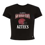 Women's Baby Tee SDSU Aztec Football Helmet