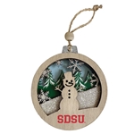 SDSU Wooden Round Ornament